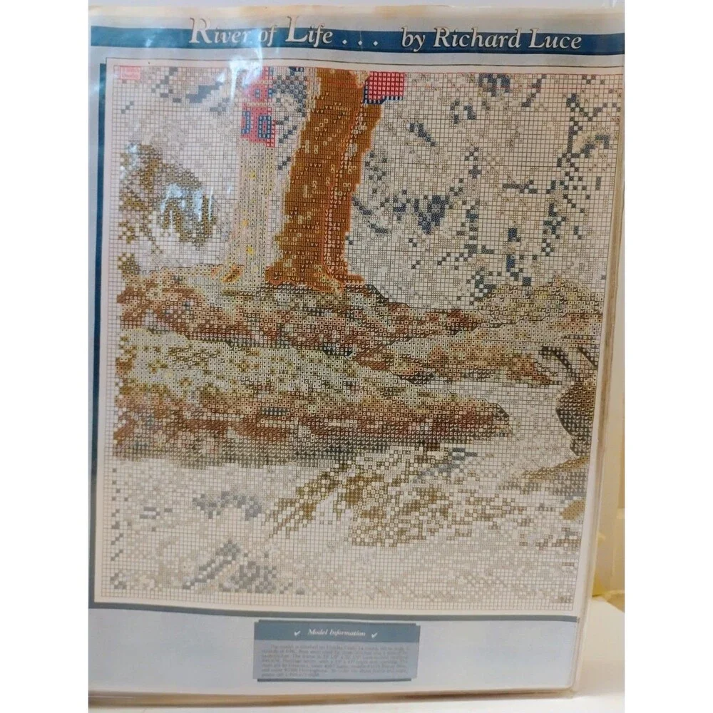 Vintage Cross Stitch Patterns Estate Binder Lot Southwest Native American Garden